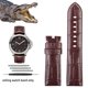 thumbnail image 3 of Correa de reloj de piel de cocodrilo de bambú, negra, azul y marrón, de 22 y 24 mm, para Panerai PAM01274, 1135, 1144 y 1313, accesorios para relojes con hebilla de pasador, 3 of 5