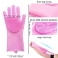 thumbnail image 2 of Pet Grooming Gloves - Cat & Dog Bathing Gloves, Soft and Gentle on Skin, Ideal for Pet Bathing and Massage (Pink), 2 of 8