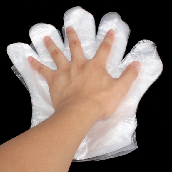 Hot 100pcs Disposable Gloves PE Garden BBQ Plastic Gloves Multifuction Restauran 