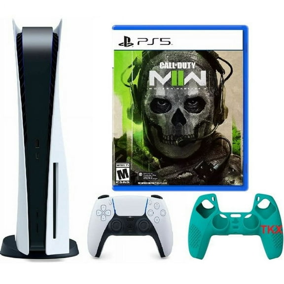 2023 Newest PlayStation_PS5 Gaming Console Disc Version Bundle with Call of Duty Modern Warfare II / Silicone Controller Cover Skin