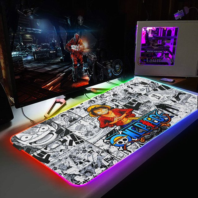 Alfombrilla de ratón luminiscente para mesa de juegos, alfombrilla de ratón Rgb para escritorio, teclado de Pc, alfombra completa para oficina Xxl, alfombrilla de ratón grande de una pieza para empres LIUWENJING unisex