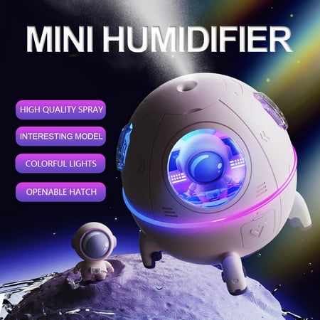 

RELAX DREAM Mini Humidifiers 220ML Cute Space Capsule Cool Mist Humidifiers Ultrasonic Air Humidifier with 2 Mist Modes and Colorful Night Light USB Personal Desktop Humidifier for Home Office Car