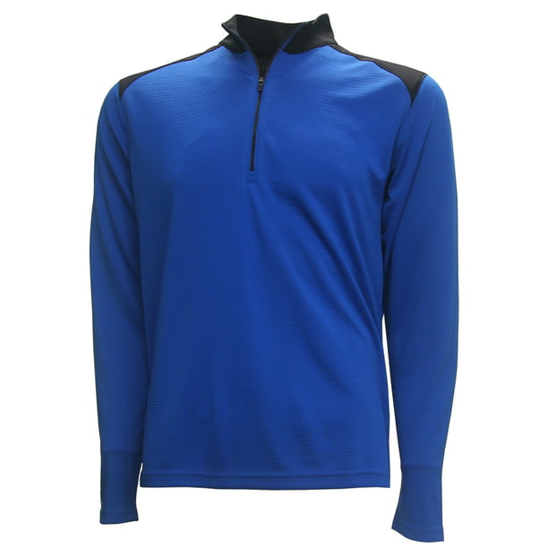 Antigua Men's Velocity 1/4-Zip Golf Pullover, Large Royal Blue/Black -