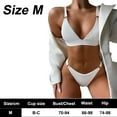 thumbnail image 2 of Traje de baño bikini con tiras y aros acanalados para mujer Traje de baño tipo tanga atrevido, 2 of 5