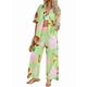thumbnail image 2 of Conjunto de 2 Piezas de Chándal de Verano para Playa con Camisa de Corta y Botones para Mujer, Top Estampado, Pantalones Cortos de Descanso Flores de Frutas L, 2 of 9