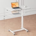 thumbnail image 2 of LUCKLIFE Adjustable Overbed Bedside Table with Wheels,White, 2 of 7