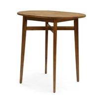 GDF Studio Catina Outdoor Acacia Wood Bar Table, Teak