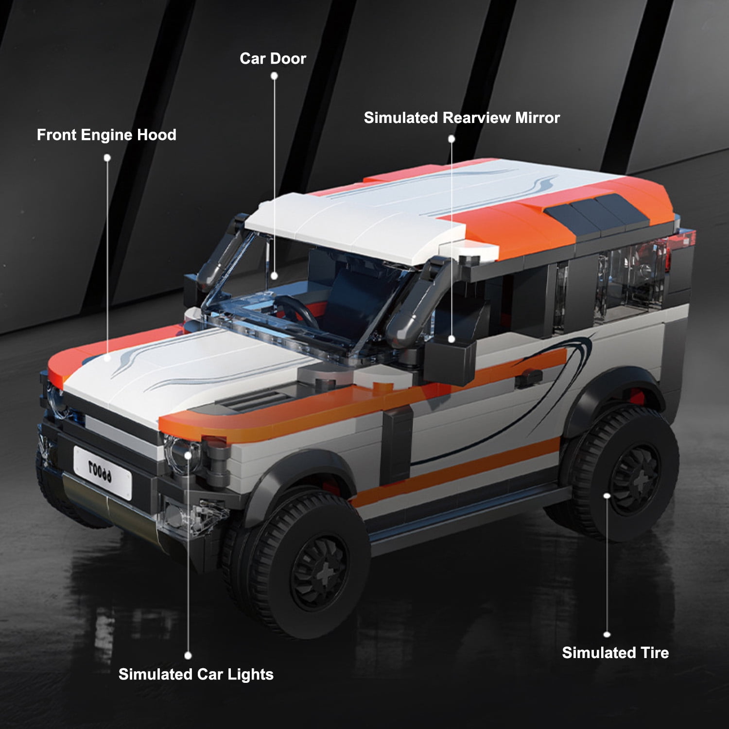 Simulation Land Rover P400 DIY Building Blocks, 406pcs Off-Road Vehicle Model Kit with Simulation Tires, Interactive Design, Compact Desktop Display for Thanksgiving/Christmas/Birthday Gifts