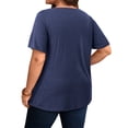 thumbnail image 5 of WellSize Lace Plus Size Women Blouses Casual Tunic Boho Tops Crew Neck Short Sleeve Shirts Trendy Summer Blouses, 5 of 9