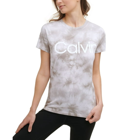 Calvin Klein Womens Performance Tie-Dyed Logo T-Shirt