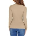 thumbnail image 3 of FAIWAD Long Sleeve Tops for Women Mock Neck Slim Fitted Ribbed Knit Basic Shirts Base Layer Tee Going Out Clothes, 3 of 8