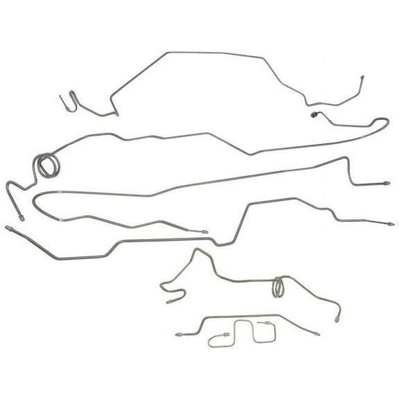 Brake Hydraulic Line Kit 7 Piece - Compatible with 1997 - 2000 Ford F-150 RWD with 8.8 Inch Ring Gear 1998 1999