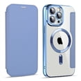 thumbnail image 1 of Funda de cuero con ranura para tarjetas para iPhone 14 Pro Max Plus 13 12 11Pro Max, funda protectora transparente con tapa y soporte de carga inalámbricaFor iPhone 11Pro Max Gao Jinjia LED, 1 of 2