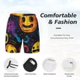 thumbnail image 3 of Naloa Playful Ghosts Night Sky Print Men Swim Trunks with Compression Liner ,Board Shorts,Men's Swim Shorts with Drawstring and Elastic Waistband-Medium, 3 of 6