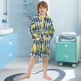 thumbnail image 5 of FORMRS Niños Bathrobe Unisex Hooded Robe Soft Plush Pajamas Sleepwear, Size 4-6T, Cartoon Beige Lemon, 5 of 7