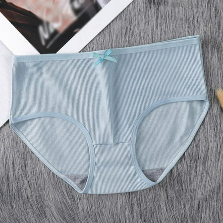 

Girls Bow Simple Version Panties Threaded Milk Silk Macarons Color Matching Cute Breathable Mid-Waist Panties
