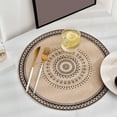 thumbnail image 4 of OAVQHLG3B Boho Rustic Round Placemat for Dinning Table, 15" Mandala Placemat Table Mat for Kitchen Table Tea Table, 4 of 6