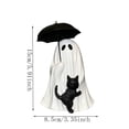 thumbnail image 2 of Gothic Ghost Resin Statue Spooky Cute Figurine with Umbrella and Cat Halloween Decor for Home Desk Shelf Party Ornament White Witchcraft Collectible, 2 of 7