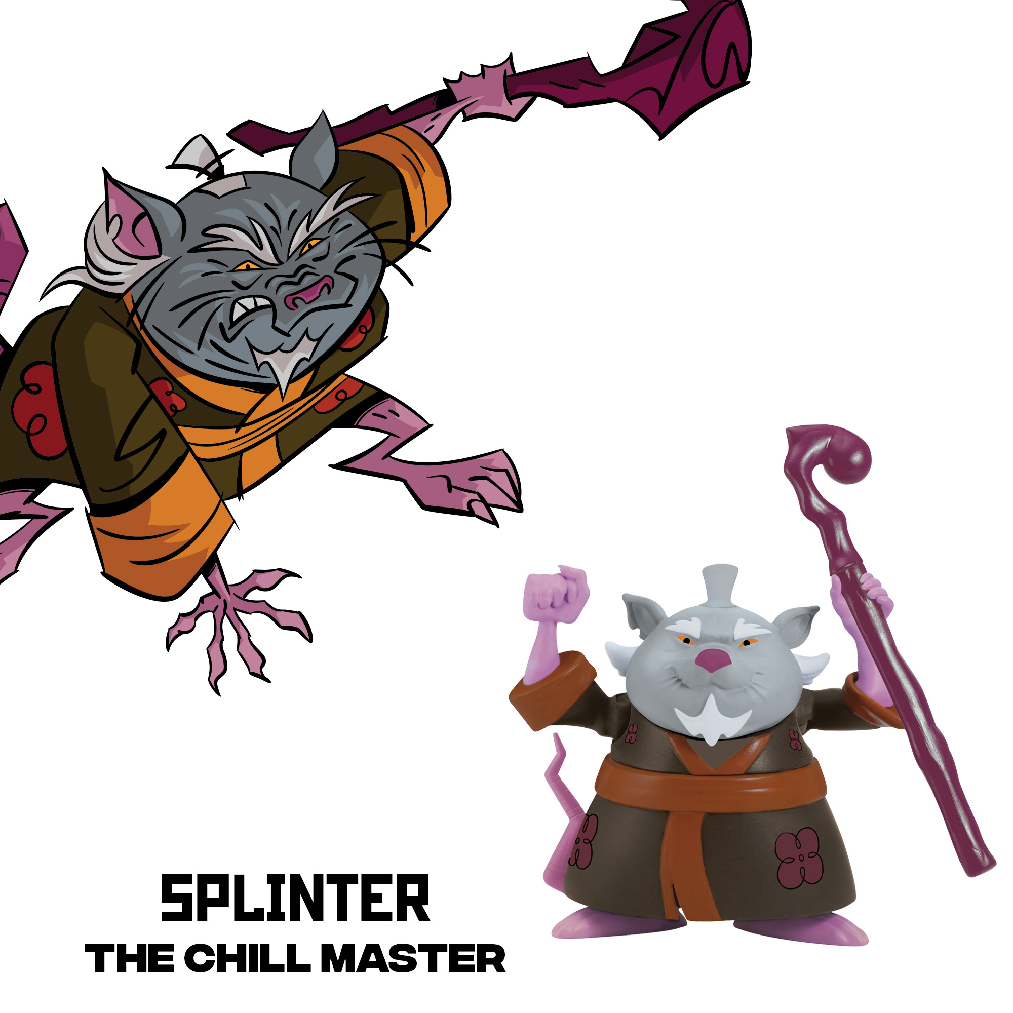 Rise of the teenage mutant ninja turtle splinter action figure - image 5 of 5