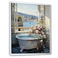 thumbnail image 2 of Designart "Bathroom in France" Floral Floater Framed Wall Art Print, 2 of 7