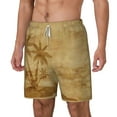 thumbnail image 2 of Gaeub Retro Palm Tree Mens Swim Trunks Stretch Beach Shorts Quick Dry for Men Swim Shorts Swimwear with Pockets- Small, 2 of 9