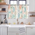 thumbnail image 2 of Teal Red Coastal Kitchen Curtains Window Panels, Nautical Seahorse Beach Coral Starfish Retro Insulated Window Treatment Curtain, Grommet Curtains for Bedroom/Living Room/Bathroom, 2 Piece 52"Wx45"L, 2 of 8