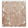 thumbnail image 3 of Ambesonne Seashell Shower Curtain, Hand Drawn Shells, 69"Wx70"L, Pale Brown White, 3 of 3