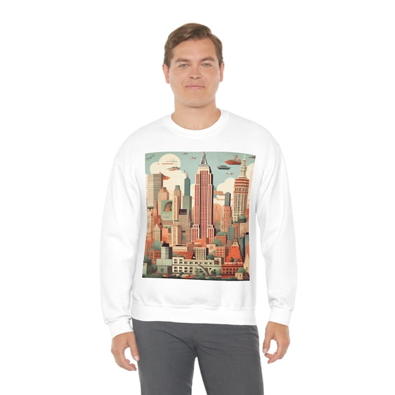 Manhattan Urban Wanderlust Unisex Heavy Blend Crewneck Sweatshirt
