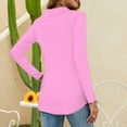 thumbnail image 6 of Mohiass Womens Polo Shirts Button Down Collared Long Sleeve Tops V Neck Loose Blouses Light pink 2XL, 6 of 7