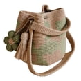 thumbnail image 2 of Handmade Crochet Flower Tote Bag Boho Style Mesh Knit Shoulder Purse with Detachable Flower Tassel Gift for Fashion Lovers, 2 of 7
