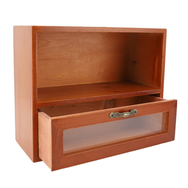 Gabinete de Pantalla de Escritorio, Organizador de Escrito Vintage A Prueba de Rayas de Madera Sólida para Cocina