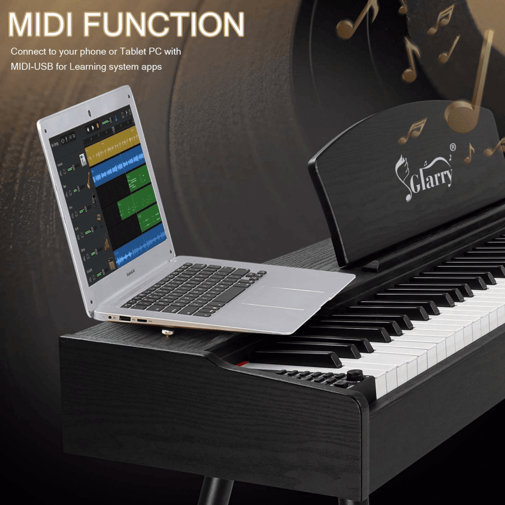 Tcbosik 88 Key Full Weighted Keyboard with Metal Stand and Headphone, Digital Piano with Triple Pedals and Power Adapter for Beginners to Professionals, Black