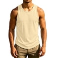 thumbnail image 2 of Men's Tank Top Cooling Breathable Sleeveless Muscle Shirts Summer Moisture Wicking Tank Top for Gym, Running,Outdoor Training Beige S, 2 of 8