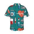 thumbnail image 3 of Bixox Men's Hawaiian Shirts Men's Medical Elements Print Short-Sleeve Shirt-XX-Large, 3 of 8