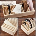 thumbnail image 5 of 20 Slots Wooden Hairbow Display Jewelry Bangle Display Stand Multi-Grid Jewelry Scrunchie Storage Organizer Holder with Adjustable Dividers for Hair Accessory Necklaces Bangle Slot：0.5" BurlyWood, 5 of 6