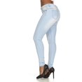 thumbnail image 3 of Cover Girl Jeans Juniors Low Rise Waisted Butt Shaping Skinny Light Blue Size 7, 3 of 5