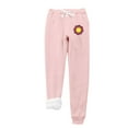 thumbnail image 2 of Spring Savings Clearance!Fleece Lined Joggers Womens Plus Size,Thermal Oversized Sweatpants for Women, High Waisted Flower Print Faux Fur Joggers for Women with Pockets Running Hiking Casual Pants, 2 of 8