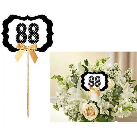 88th Birthday / Anniversary Table Decoration Party Centerpiece Pick - Set of 6