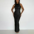 thumbnail image 1 of CAICJ98 Grande Taille Robes Femmes Sans Manches V Cou Split Soirée Longue Robe Argent L, 1 of 5