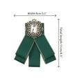 thumbnail image 2 of INSPIRE CHIC Rhinestone Pre-Tied Ribbon Brooch Bow Tie Pin Collar Bow for Women Green One Size, 2 of 4
