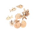thumbnail image 2 of Wood Animal Ornaments Craft Wood Pieces Marine Fish Carvings Hanging Ornaments Natural White Color Seashell Shape Diy Supplies 50Pcs, 2 of 2