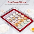 thumbnail image 2 of U-Taste Tapis de Cuisson en Silicone Résistant à la Chaleur pour Macarons, Feuille de Cuisson Réutilisable Antiadhésive avec Cercle de Mesure pour Four (Taille Demi-Feuilles, Lot de 2, Rouge), 2 of 8