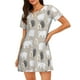 thumbnail image 1 of Easygdp winter Snowflake beer Camisón de manga corta para mujer, informal, estampado, 1 of 6