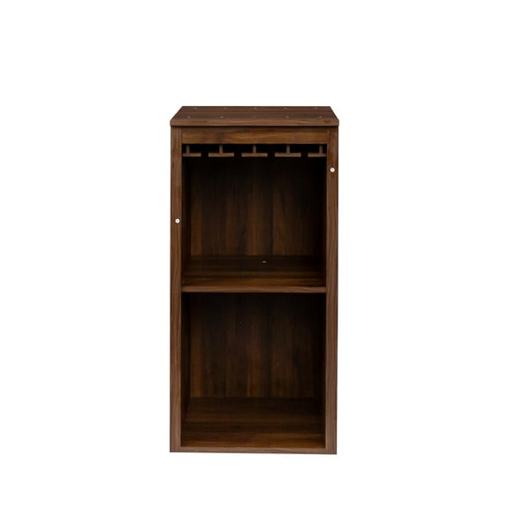 RONSHIN Brown Walnut Modular Bar Cabinet with Storage Shelves - Perfect for Dining Room