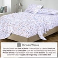 thumbnail image 3 of RUVANTI 100% Cotton Sheets – Full Size Percale Bedding, Cooling & Breathable Floral Design, Durable with a Crisp, Soft & Comfortable Feel, 16" Deep Pocket, 4-Piece Set, Dino, 3 of 8