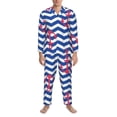 thumbnail image 3 of Lsque Nautical Anchors Pattern Long Sleeve Pajama Set for Men - Soft 2-Piece Sleepwear and Loungewear Set with Pockets, Comfy Nightwear-Small, 3 of 7