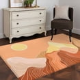 thumbnail image 5 of Mountain Line Area Rug 4x6 Washable Rug Non Slip Boho Minimalist Landscape Art Sun Orange Large Area Rug Indoor Floor Carpet for Entryway Bedroom Kitchen Living Room Home Office Dining Room Nursery, 5 of 7