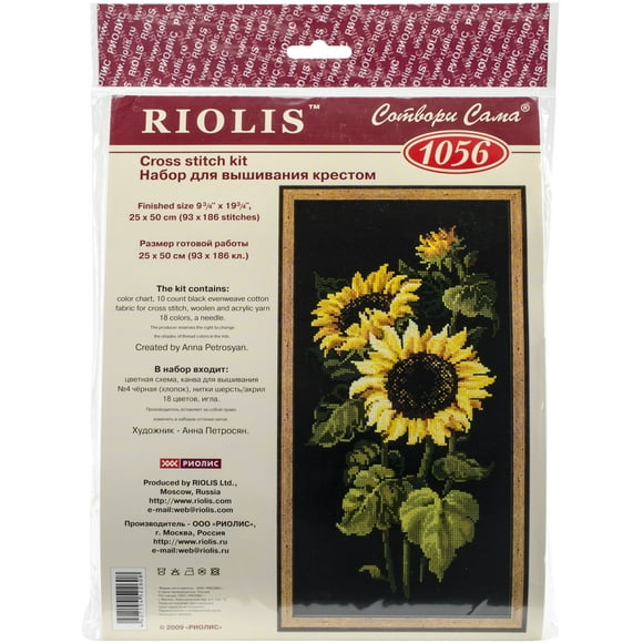 Riolis Counted Cross Stitch Kit 9.75"X19.75"-Sunflowers (10 Count)
