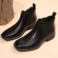 thumbnail image 5 of Dazzher Mens Square Toe Chelsea Boots Slip On Ankle Boots Comfortable Easy On Off Casual Business Shoes, 5 of 7