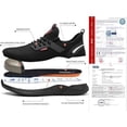 thumbnail image 4 of Zapatos de trabajo livianos para hombres y mujeres, antideslizantes, de calidad para construcción, zapatillas de seguridad con punta de acero, talla 41, 4 of 5